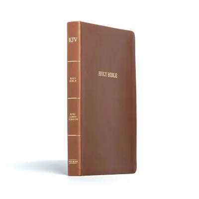 Anglais, Bible, King James Version, gros caractères, similicuir brun - KJV Large Print Thinline...