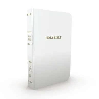 Anglais, Bible, King James Version, similicuir blanc, paroles de Jésus en rouge - KJV Holy Bible:...