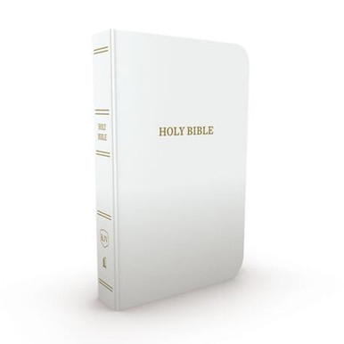 Anglais, Bible, King James Version, similicuir blanc, paroles de Jésus en rouge - KJV Holy Bible:...