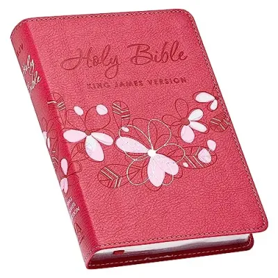 Anglais, Bible, King James Version, format poche, similicuir rose, paroles de Jésus en rouge -...