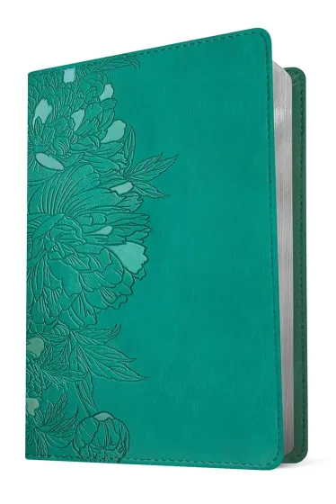 Anglais, Bible, New Living Translation, gros caractères, petit format, similicuir turquoise,...