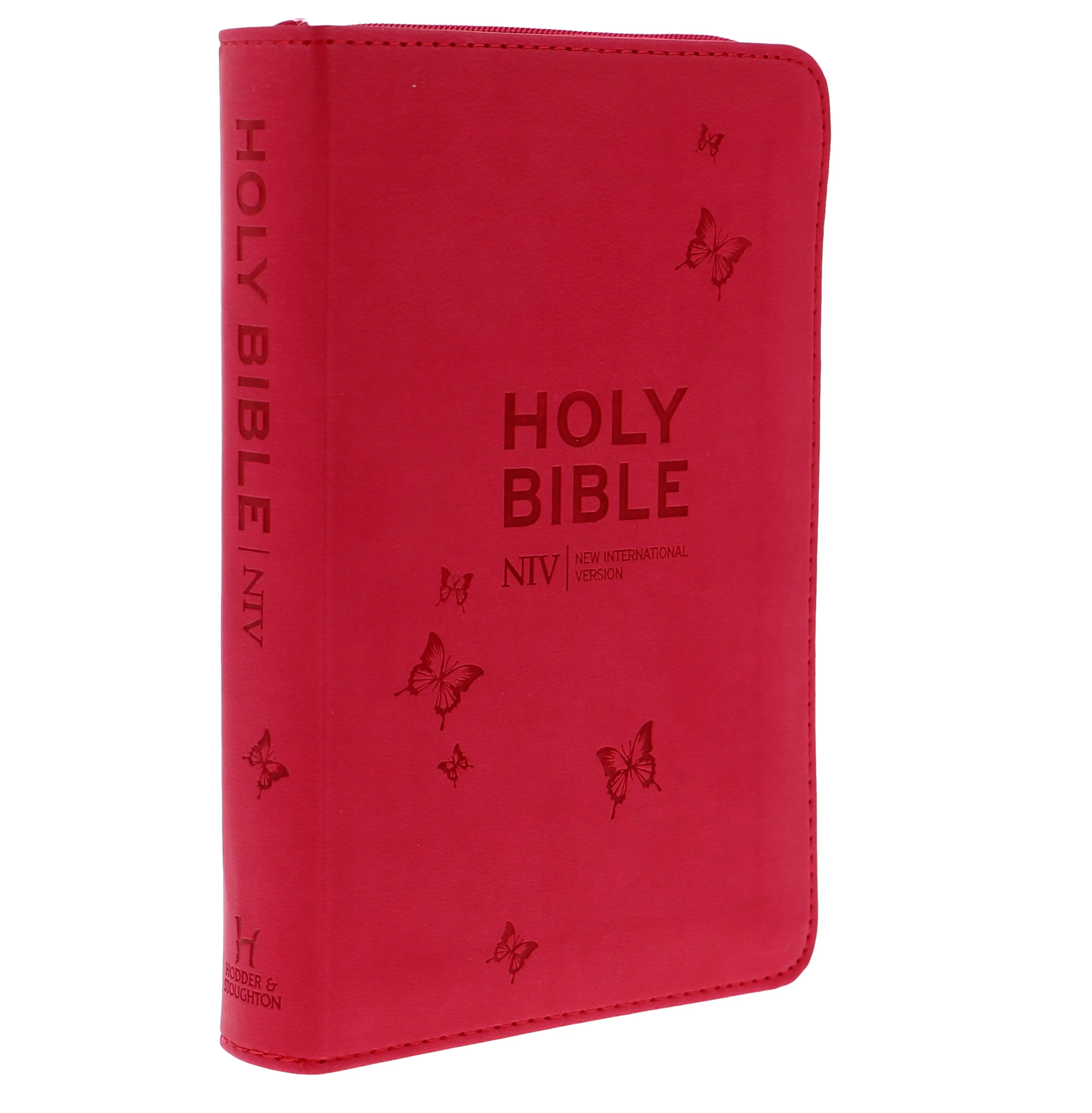 Englisch, Bibel New International Version, Taschenbuch, rosa, Reissverschluss, Silberschnitt