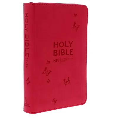 Englisch, Bibel New International Version, Taschenbuch, rosa, Reissverschluss, Silberschnitt