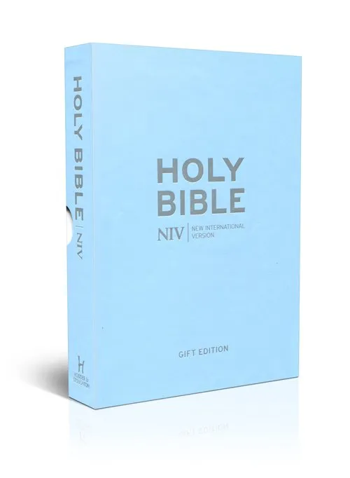 Englisch, Bibel New International Version, Kunstleder, lichtblau, Goldschnitt