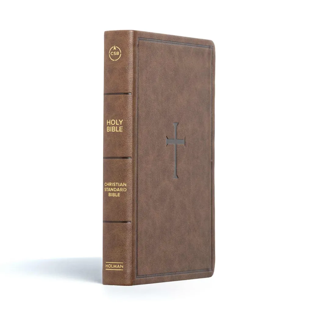 Anglais, Bible, Christian Standard Bible, très gros caractères, similicuir brun, avec onglets -...