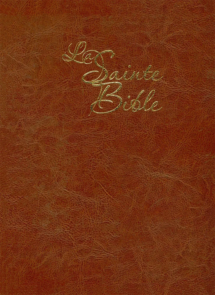 Bible Segond 1910, gros caractères, marron - couverture similicuir souple, tranche or, onglets