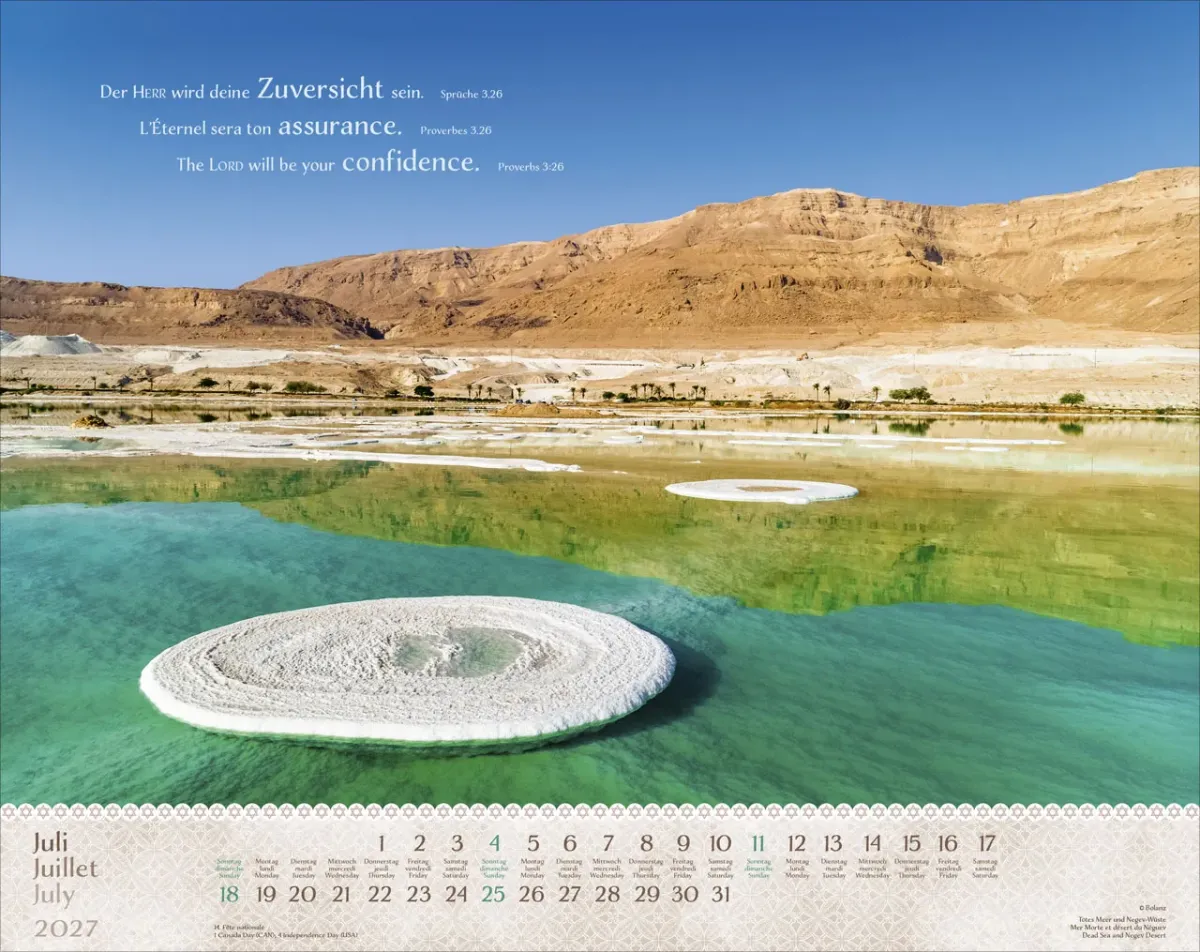 Israel Shalom dreisprachig Deutsch Englisch Französisch - Super-Wandkalender