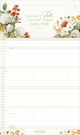 Poesie Familienplaner - Wandkalender