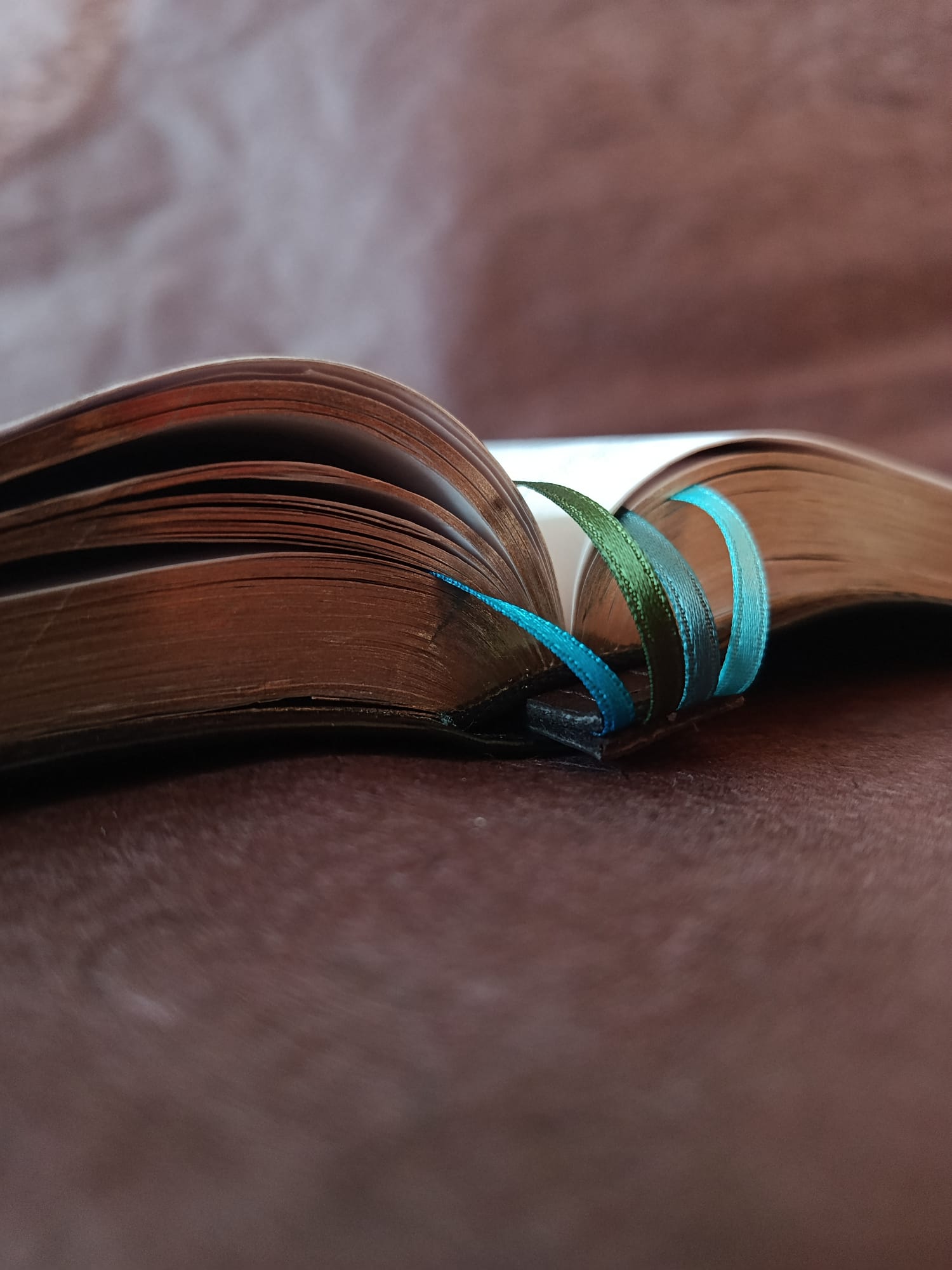 Satinband Lesezeichen - Lebendiges Wasser, 30cm - handgefertigt in Basel