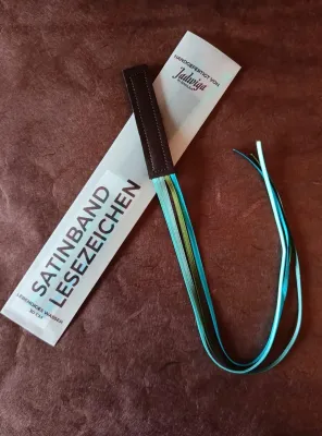 Satinband Lesezeichen - Lebendiges Wasser, 30cm - handgefertigt in Basel