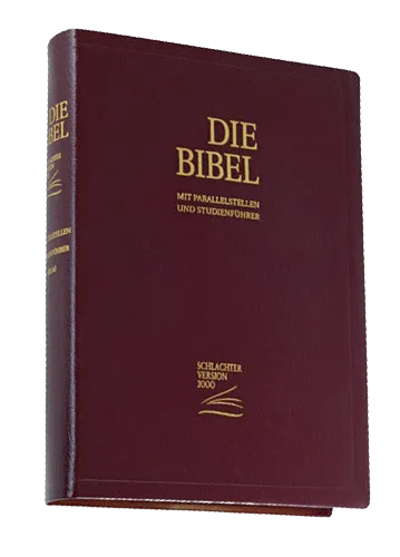 Schlachter 2000 Bibel mit Studienführer - Fibroleder, Goldschnitt, rot