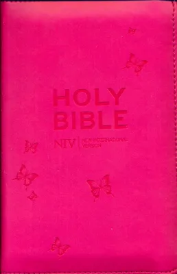 Englisch, Bibel New International Version, Taschenbuch, rosa, Reissverschluss, Silberschnitt