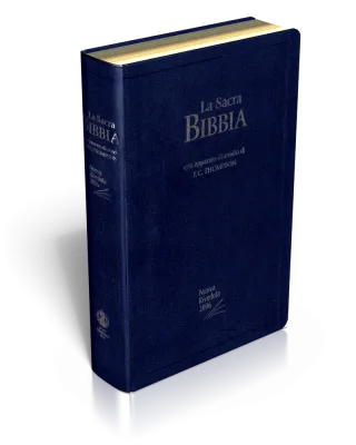 ITALIENISCH, BIBEL NUOVA RIVEDUTA, THOMPSON, FIBROLEDER, GOLDSCHNITT, GRIFFREGISTER, SCHWARZ