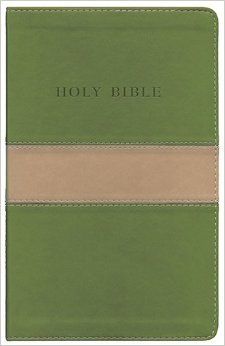 Englisch, Bibel King James Version, Grossdruck, zweifarbig beige/olivgrün, Goldschnitt