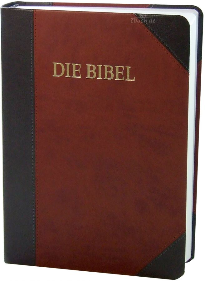 Bibel Schlachter 2000, Grossdruck, Duotone Grau-braun, Fadenheftung
