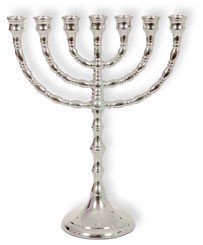 Menorah couleur argentée 24.50cm