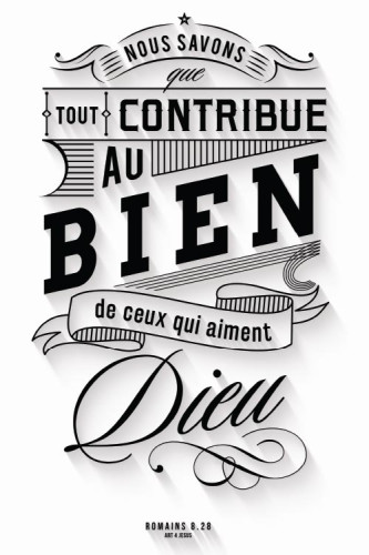 Tableau « […] Tout contribue au bien […] Dieu. » - Romains 8.28