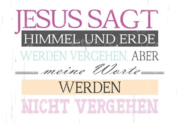 Wandschmuckschild Vintage "jesus sagt: Himmel und Erde…"