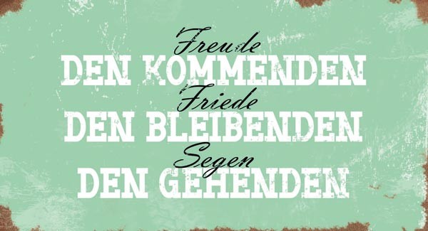 Wandschmuckschild Vintage "Freude den Kommenden, Friede…"