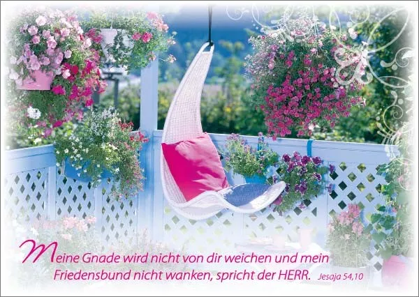 PK HÄNGEMATTE AUF DEM BALKON - 12 STK - POSTKARTE