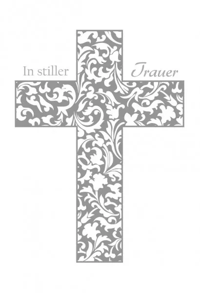 Trauer - Grafikkreuz - Faltkarten mit Umschlag - Fremdkarte