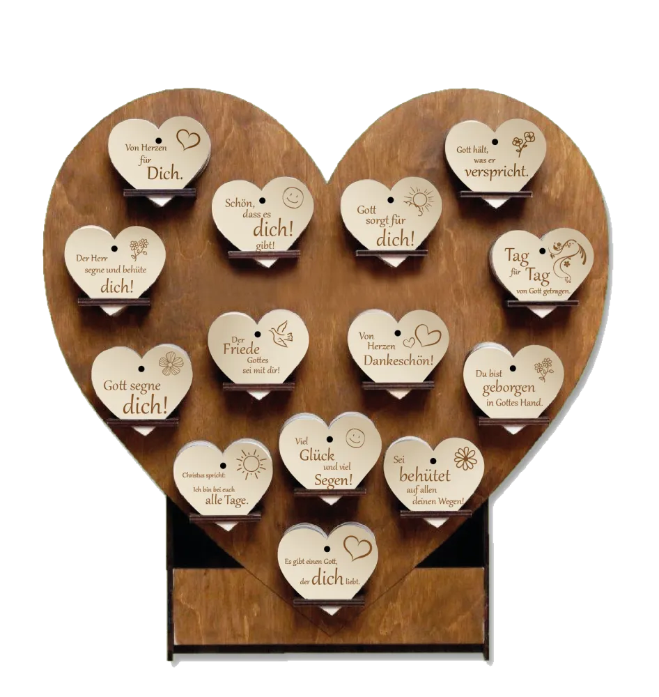 Display für Holzherzen - leer