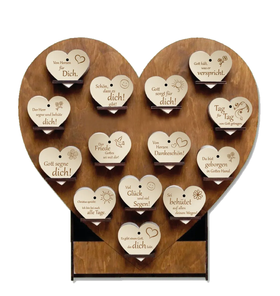 Display für Holzherzen - leer