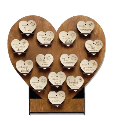 Display für Holzherzen - leer