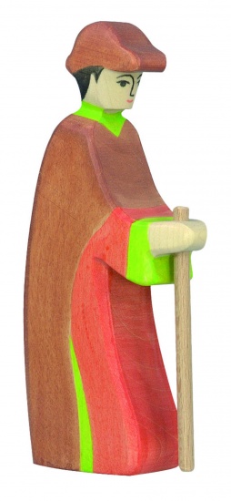 BERGER - FIGURINE DE CRECHE EN BOIS PEINT