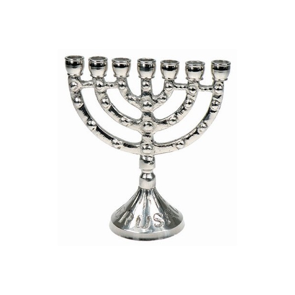 Menorah 11cm - 7 armiger Leuchter (silberfarben)