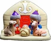 CRECHE CERAMIQUE MONGOLE 7X9 CM