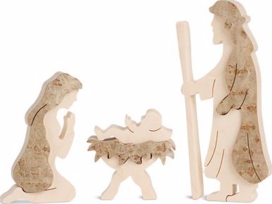 SET SAINTE FAMILLE 3 PERSOS DE BOIS TAILLE - 8 CM