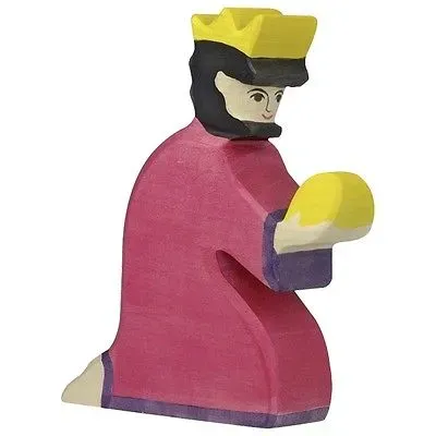 MAGE VIOLET - MELCHIOR - FIGURINE EN BOIS PEINT