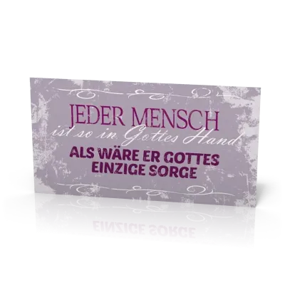 Wandschmuckschild Vintage "Jeder Mensch ist so in Gottes Hand…"