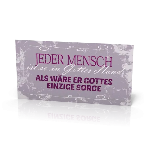 Wandschmuckschild Vintage "Jeder Mensch ist so in Gottes Hand…"