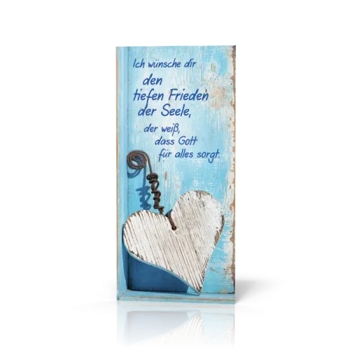 Magnet Lesezeichen Weisses Holzherz