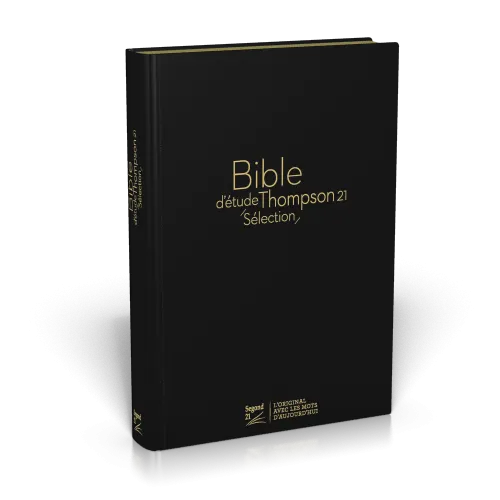 Bible d'étude Thompson 21 Sélection, noire - couverture souple, cuir véritable