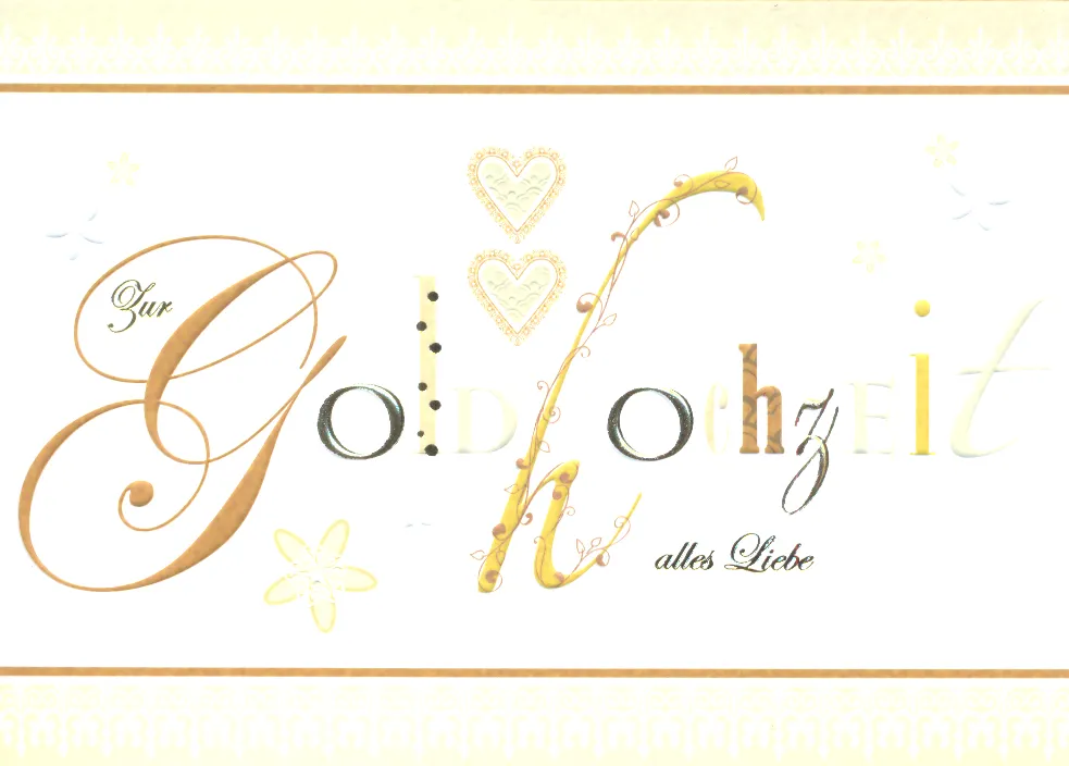 Faltkarte Goldhochzeit - 6 verschiedene Karten