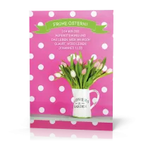 PK FROHE OSTERN - TULPEN IM KRUG - 12 STÜCK - POSTKARTE