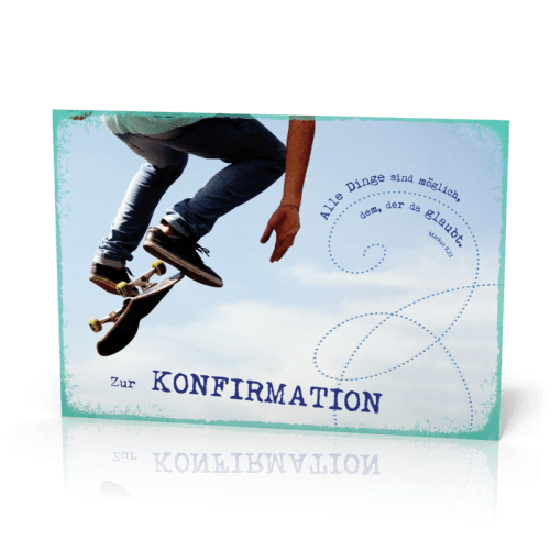 Doppelkarte Konfirmation Skateboarder
