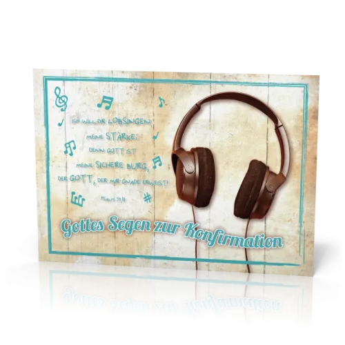 Doppelkarte Konfirmation Kopfhörer