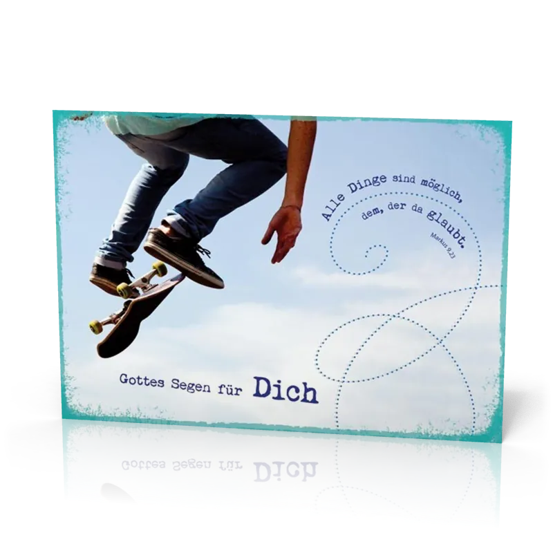 Doppelkarte Einsegnung Skateboarder