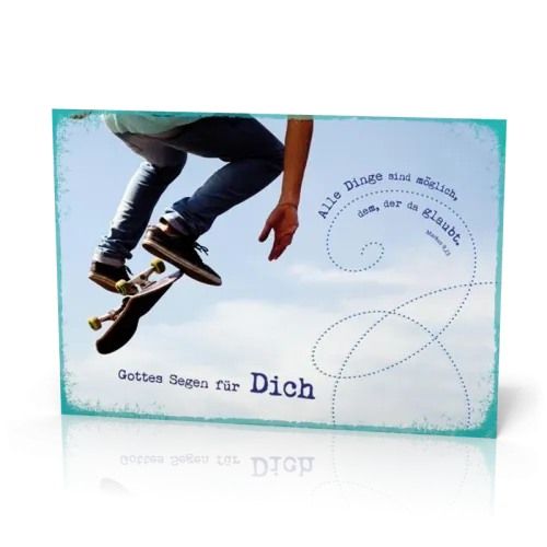 Doppelkarte Einsegnung Skateboarder