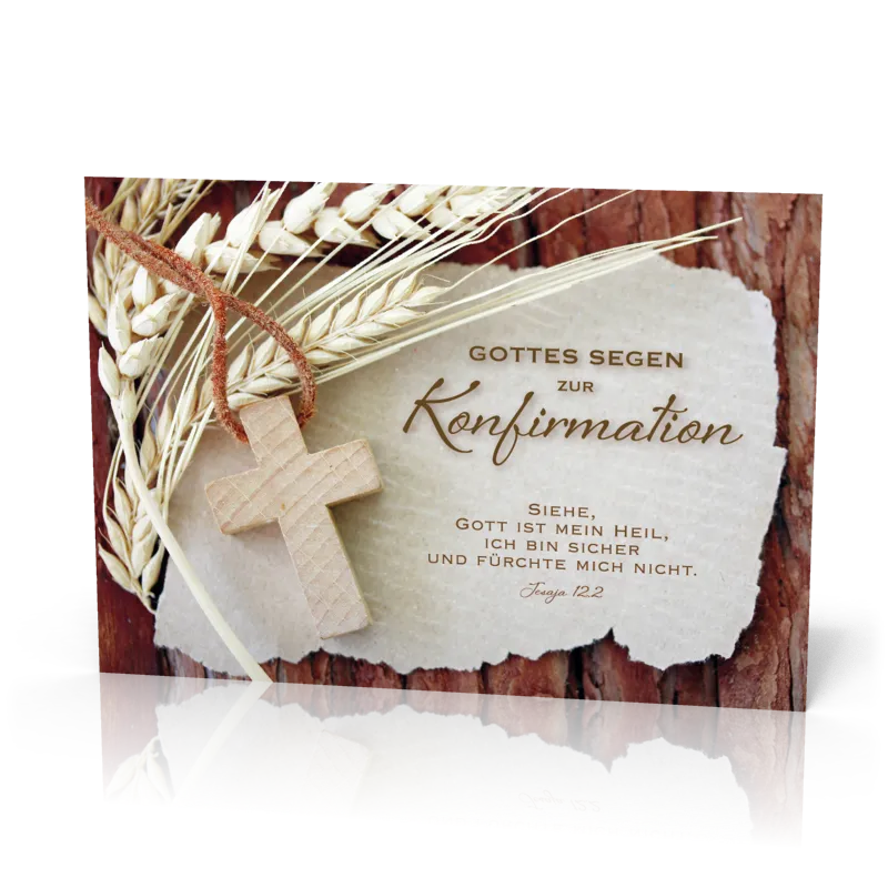 Doppelkarte Einsegnung Holzkreuz