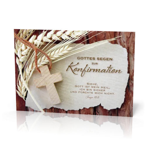 Doppelkarte Einsegnung Holzkreuz