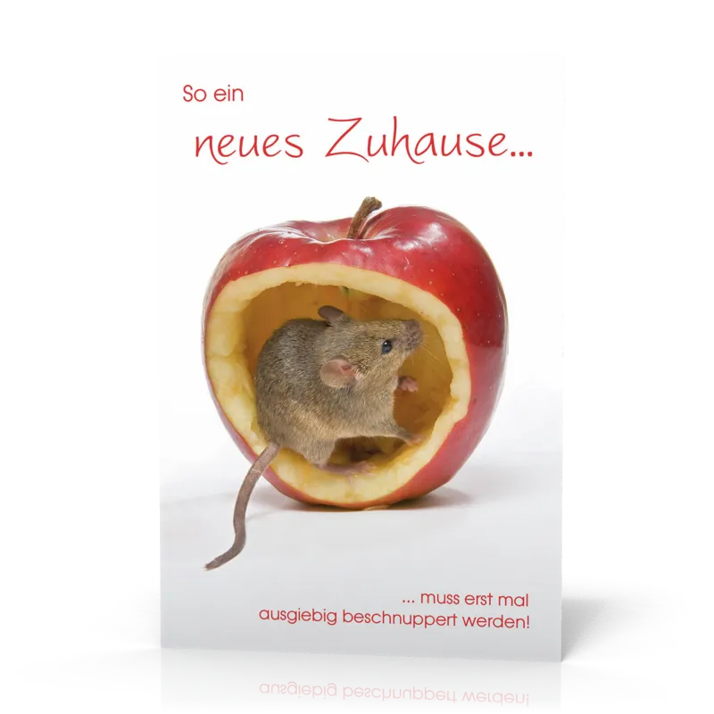 Doppelkarte Zuhause Maus/Apfel PG11
