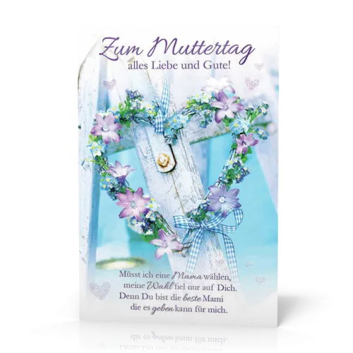 Doppelkarte Muttertag Blumenherz PG5