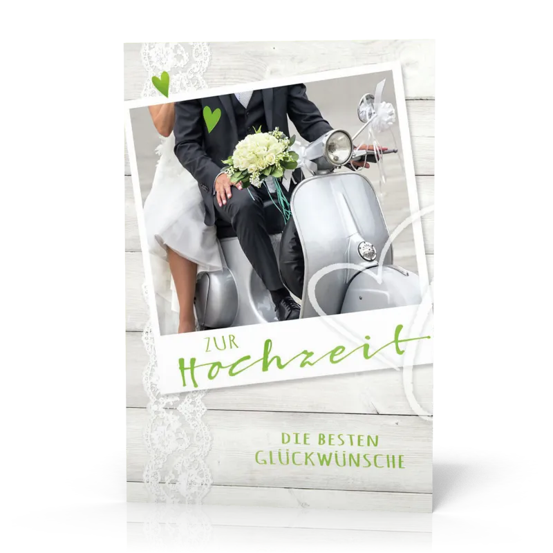 Doppelkarte Hochzeitsroller PG4