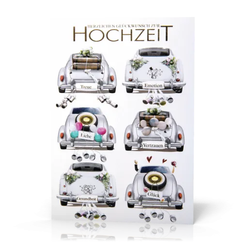 Doppelkarte Hochzeitsautos PG5