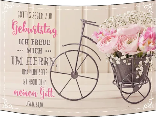 Aufstell Karte Geburtstag Dekofahrrad mit Strauss